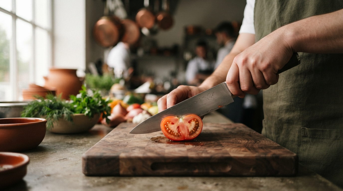 Editorial illustration for There Is No "Best" Kitchen Knife Steel — There's Only the Best Steel for How You Actually Cook