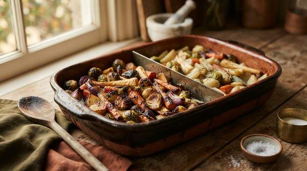 Editorial illustration for Two Reactions, One Roasting Pan: How to Control Browning and Sweetness in Vegetables